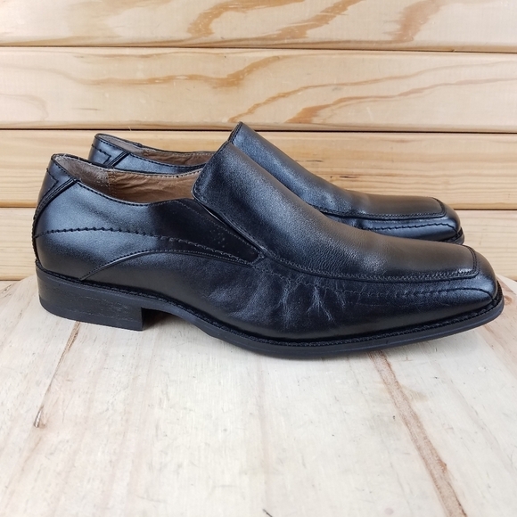 Joseph Abboud Men\'s 9 M Loafer Slip On Black Leather Dress Formal Shoes X173421 main image 11